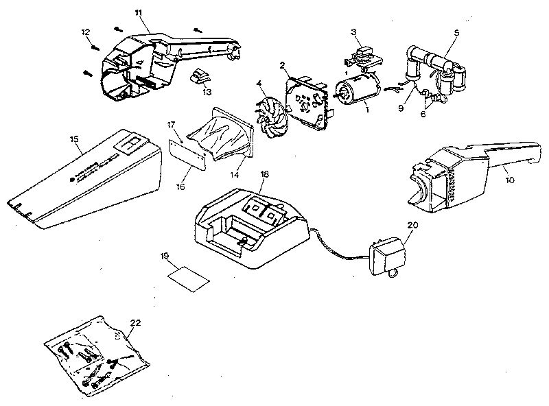 Unit Parts Diagram and Parts List for 9335A-TY3  Black and Decker Hand Vacuum
